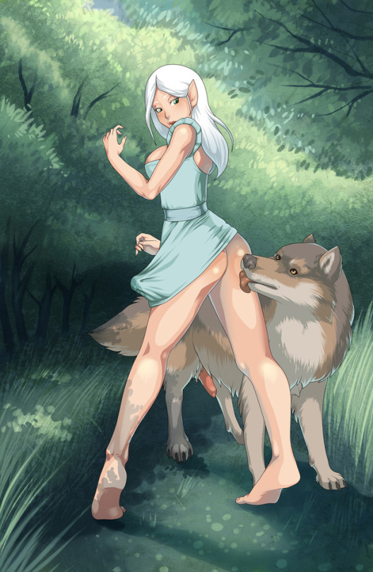 Anime girl fucked by a wolf