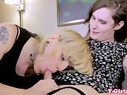 Tattooed lesbo ladyboy assfucked in doggystyle | Tranny Update
