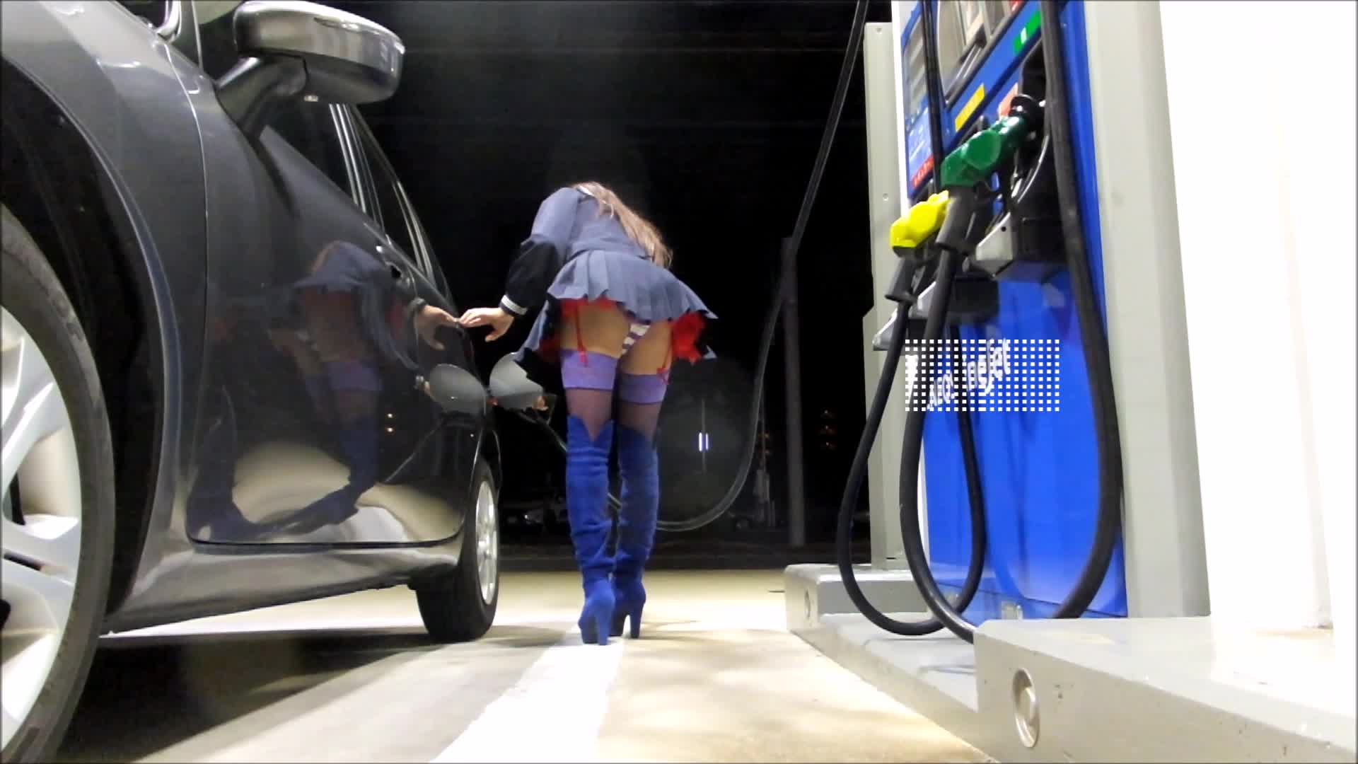 Crossdresser Mini Skirt In Public Gas Station AShemaletubecom